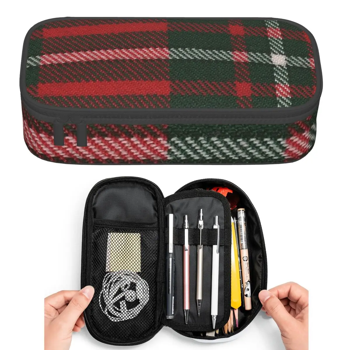 MacGregor - Estuches para lápices con diseño de tartán escocés moderno para estudiantes, caja para lápices, bolsa para lápices con gran capacidad de almacenamiento, soporte para lápices