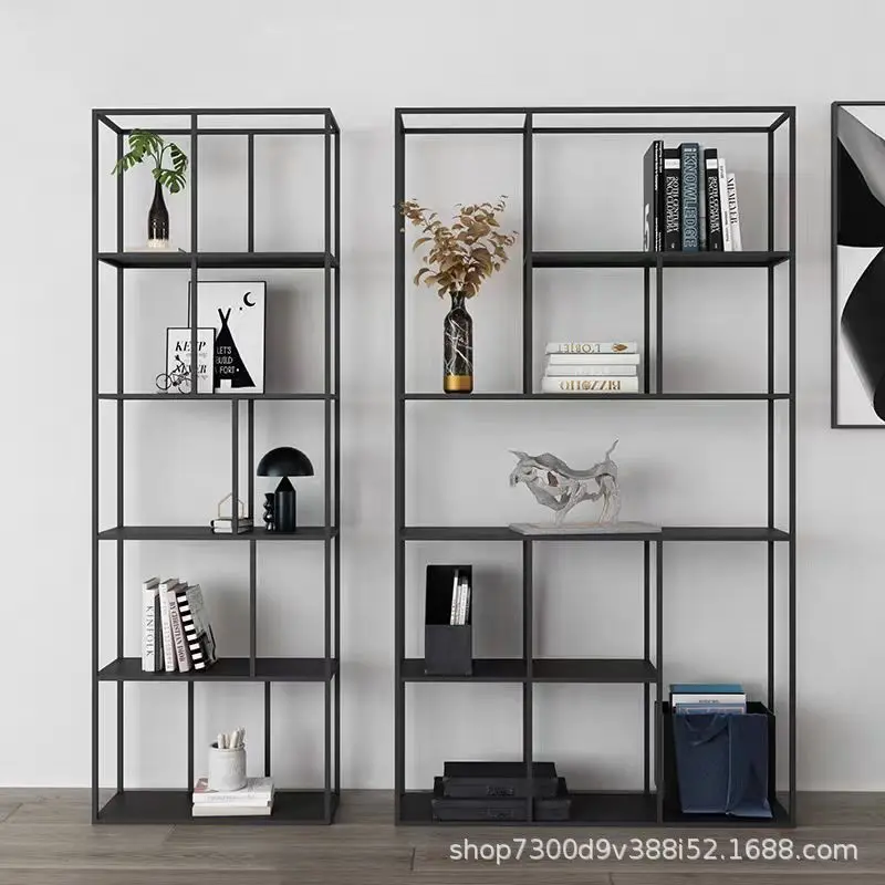 custom.Iron Simple Modern Etagere Bookshelf Bedroom Home Office Living Room Apartment Partition Shelf 8-Shelf Durable