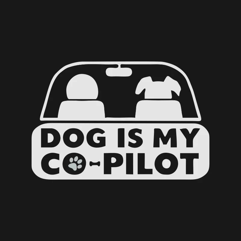 Personalized DOG CO PILOT PUPPY Stylish Car Stickers Suitable for Various Models of Pvc Car Stickers Black/white, 22*14CM