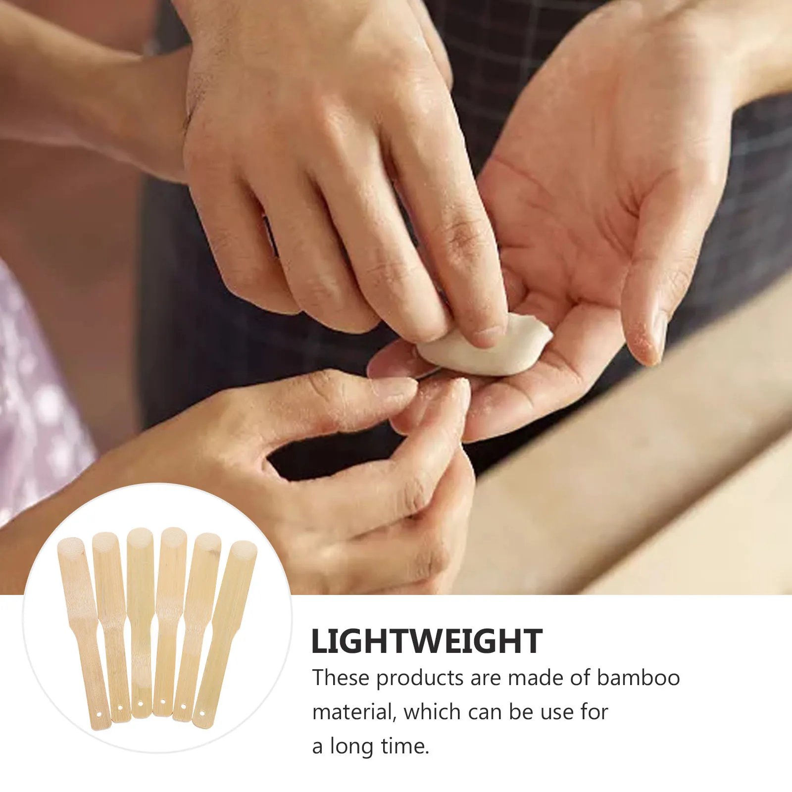 

6Pcs Dumpling Stuffing Spoons Bamboo Practical Kitchen Gadget for Dumpling Wonton Empanada Ravioli Making Tools