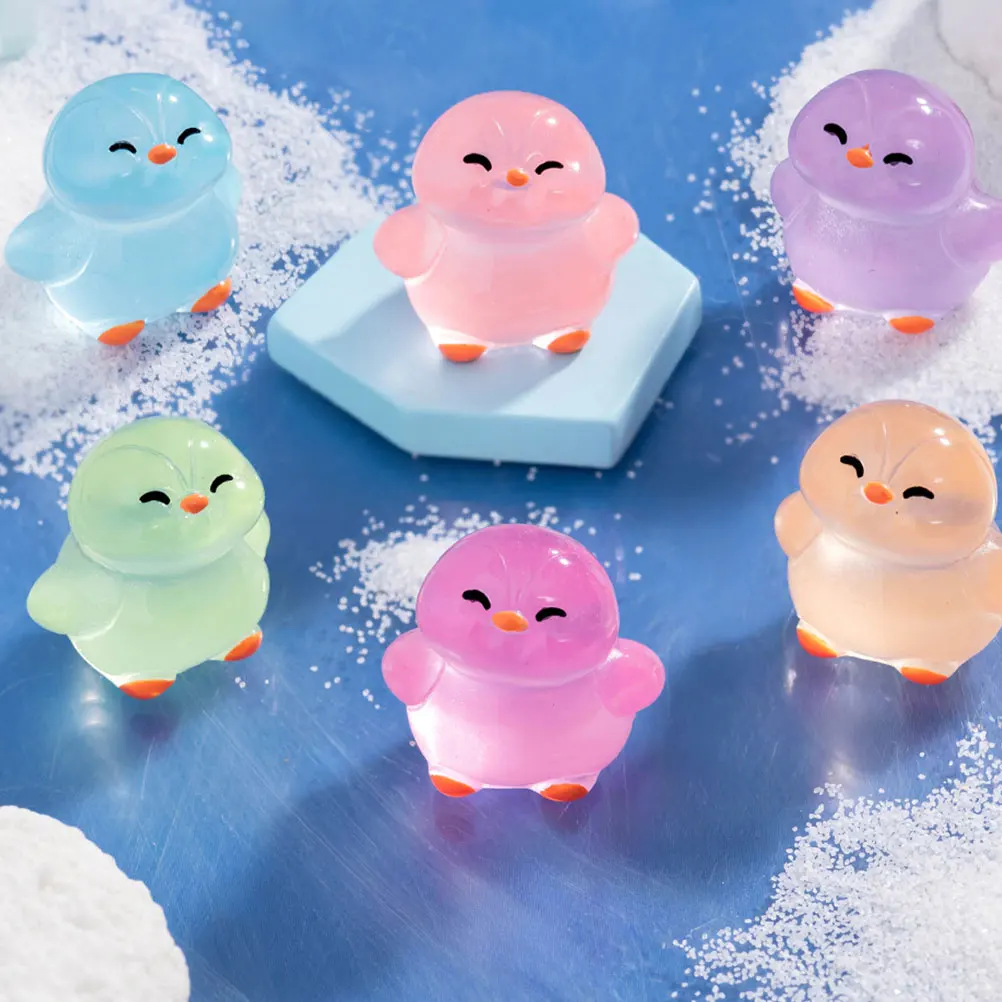 

12 Pcs Micro Landscape Statue Marine Animal Ornaments Glow The Dark Decorations Figure Arctic Animals Figurines Toy Figures