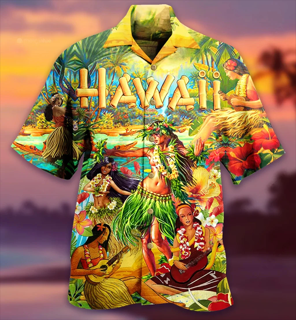 Hawaii Men\'s Shirts 3d Beach Prom Print Short-sleeves Cuban Shirt Holiday Party Wear Casual Vintage Men Oversized Clothing