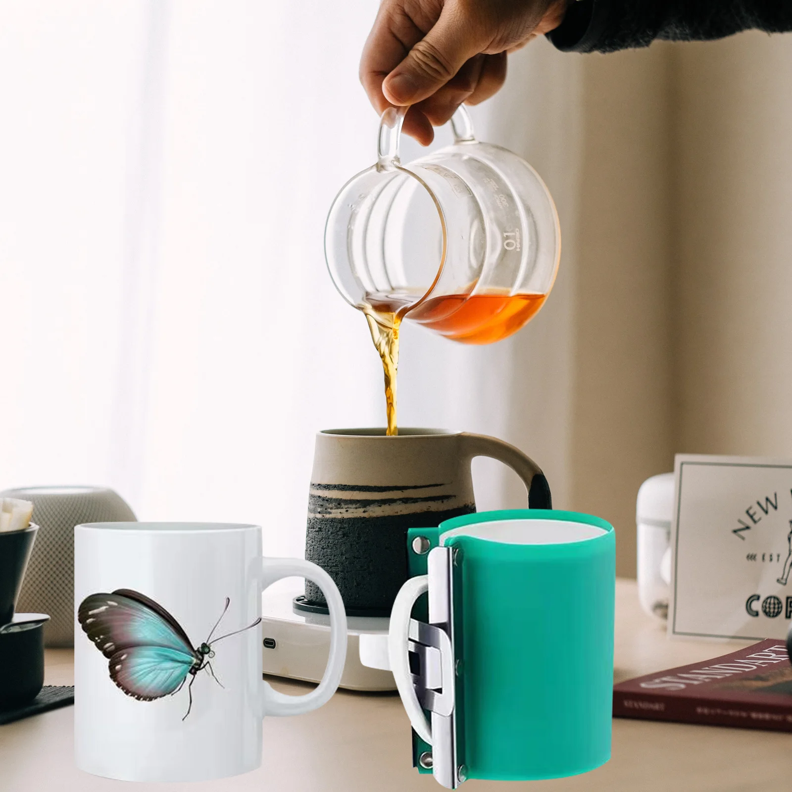 

3D Heat Resistant Silicone Sublimation Mug Wrap Easy Install Reusable Clamp for Heat Press Sublimation Mug Transfer