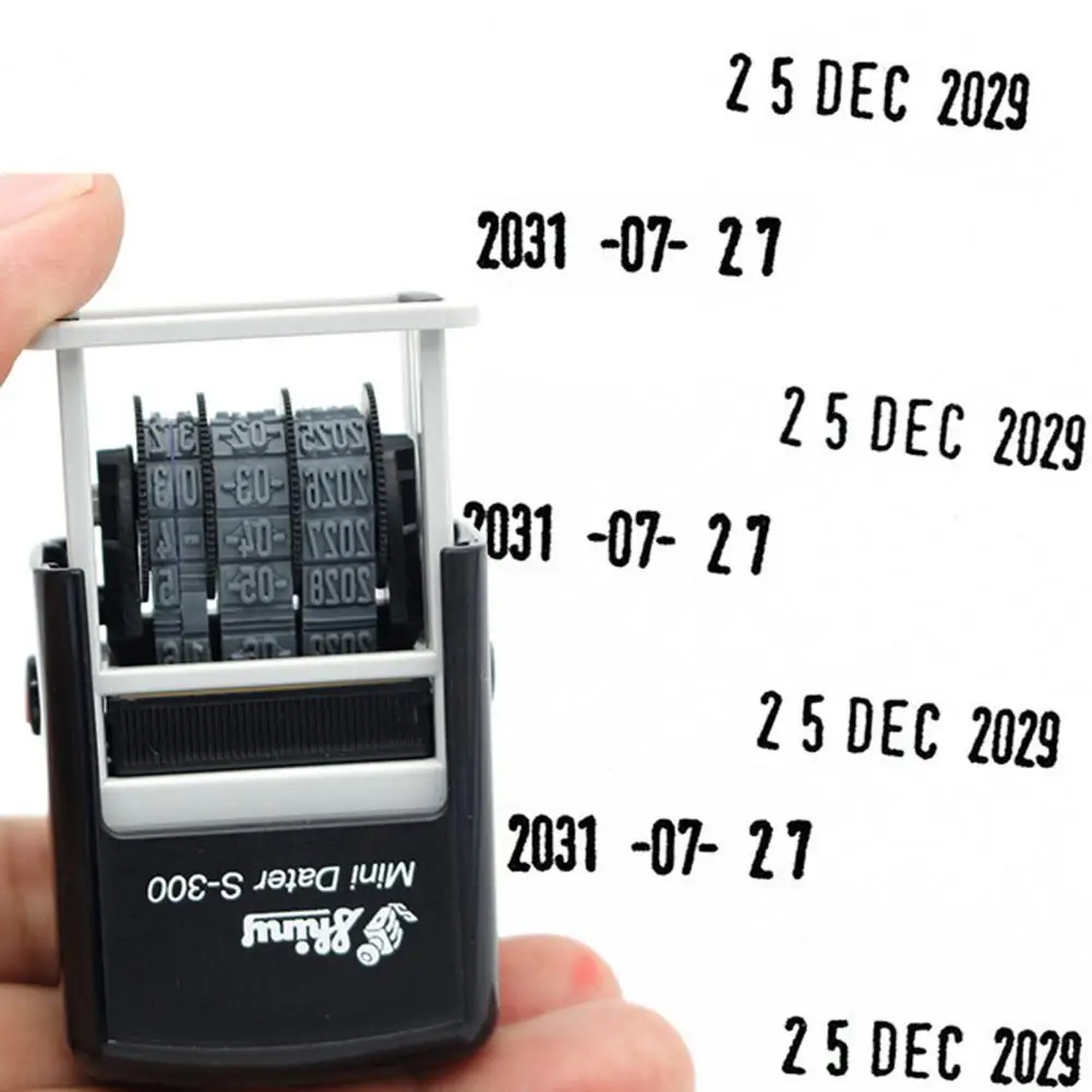 S-300 Date Stamp Shipping Receiving Office School Self-Inking Mini Date DIY Stamp Scrapbooking Stationery Stamp Rolling Wheel