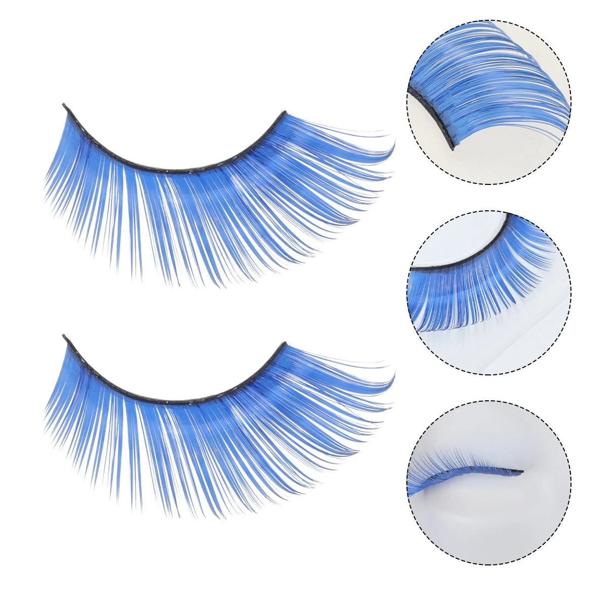 Niebieskie sztuczne rzęsy wielokrotnego użytku, zakrzywione sztuczne rzęsy na Halloween, imprezy cosplay, występy sceniczne, narzędzia do makijażu dla kobiet.