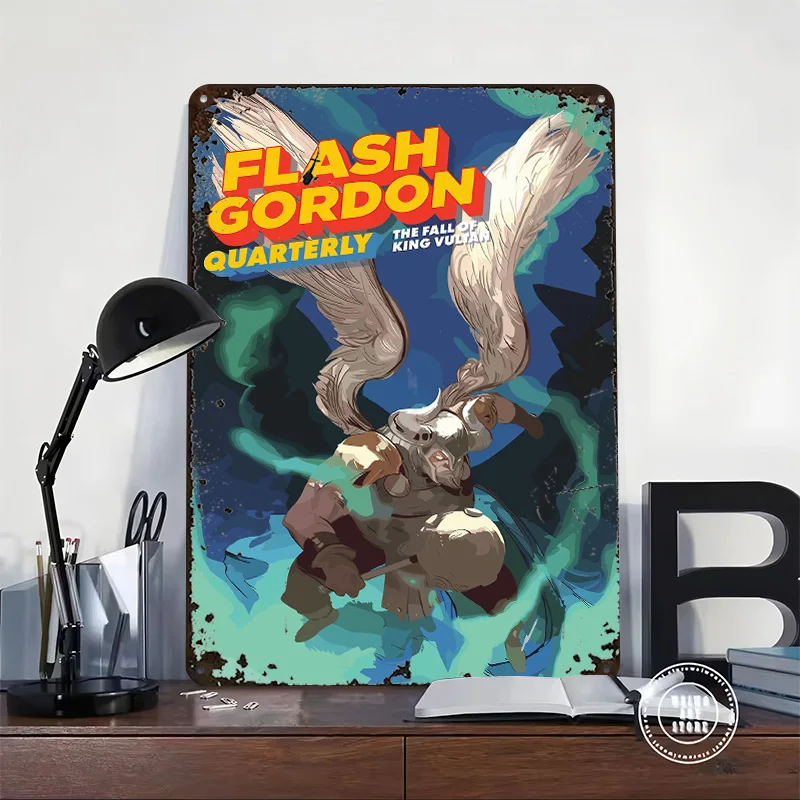 Flash Gordon Quarterly: The Fall Printed Poster Customized Wall Art Retro Vintage Metal Tin Signs for Decoration Garage House