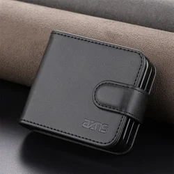 Phone Case For Samsung Galaxy Z Flip 6 5 4 3 Flip6 Flip5 Flip4 Flip3 Card Slot Holder Kickstand Wallet Shockproof Leather Cover