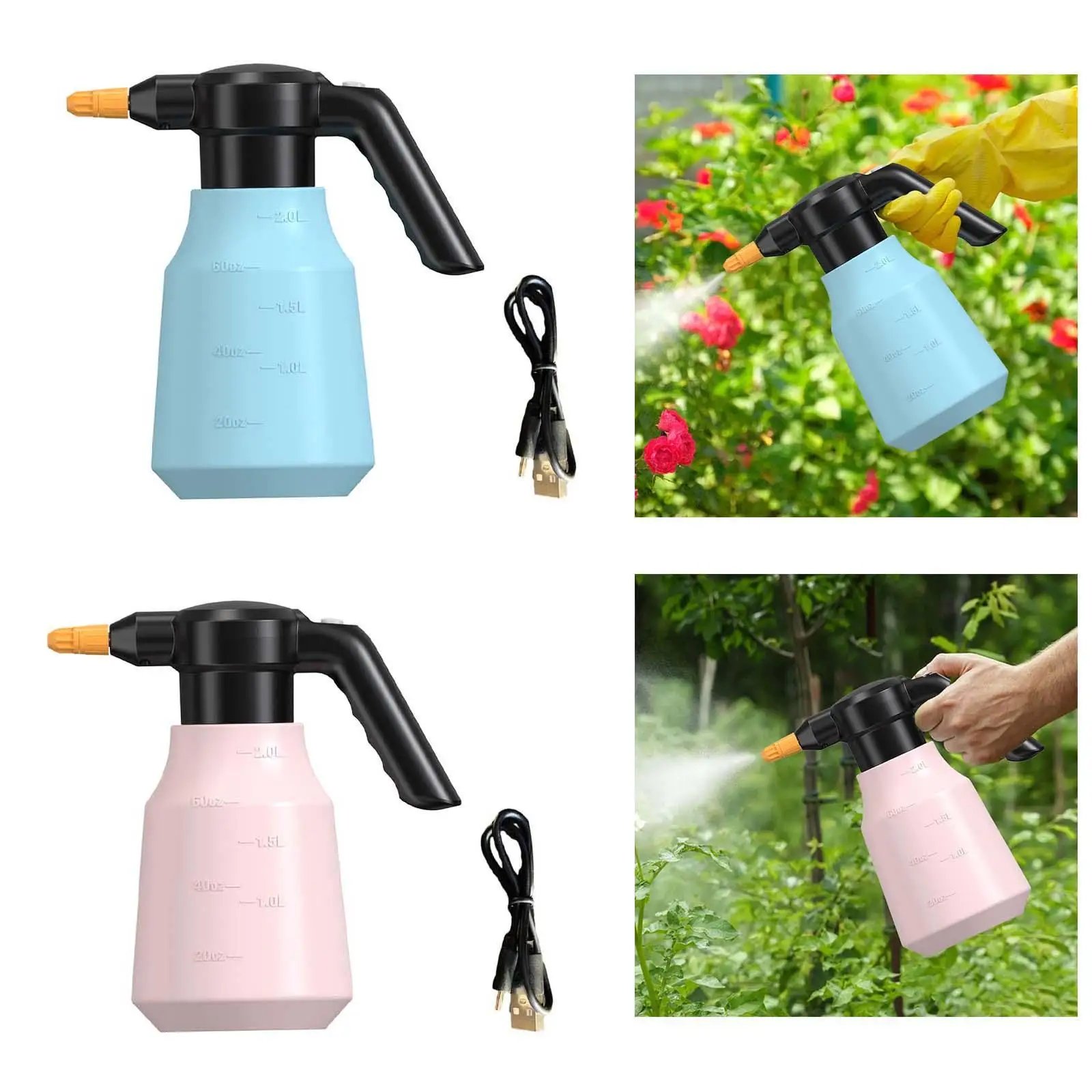 

Electric Foam Sprayer Car Wash Sprayer Electric Spray Bottle 2L/0.5Gallon for Cleaning