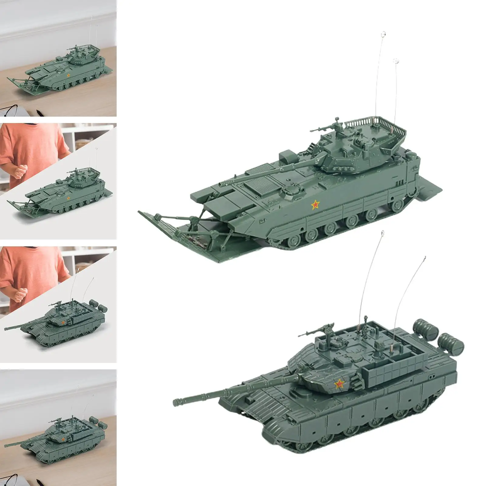 1/72 Scale DIY Assemble Education Toy Building Model Kits Armored Tank Model for Gift Party Favors Collectibles Kids Display