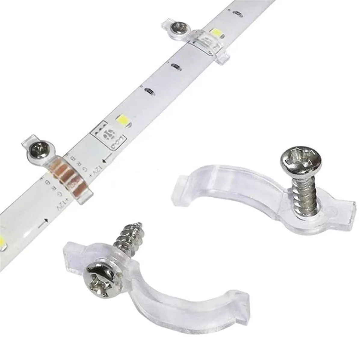 A83Z 100pcs LED Strip Mounting Clips for LED Light Strips for 10mm Wide Waterproof Strip Lights