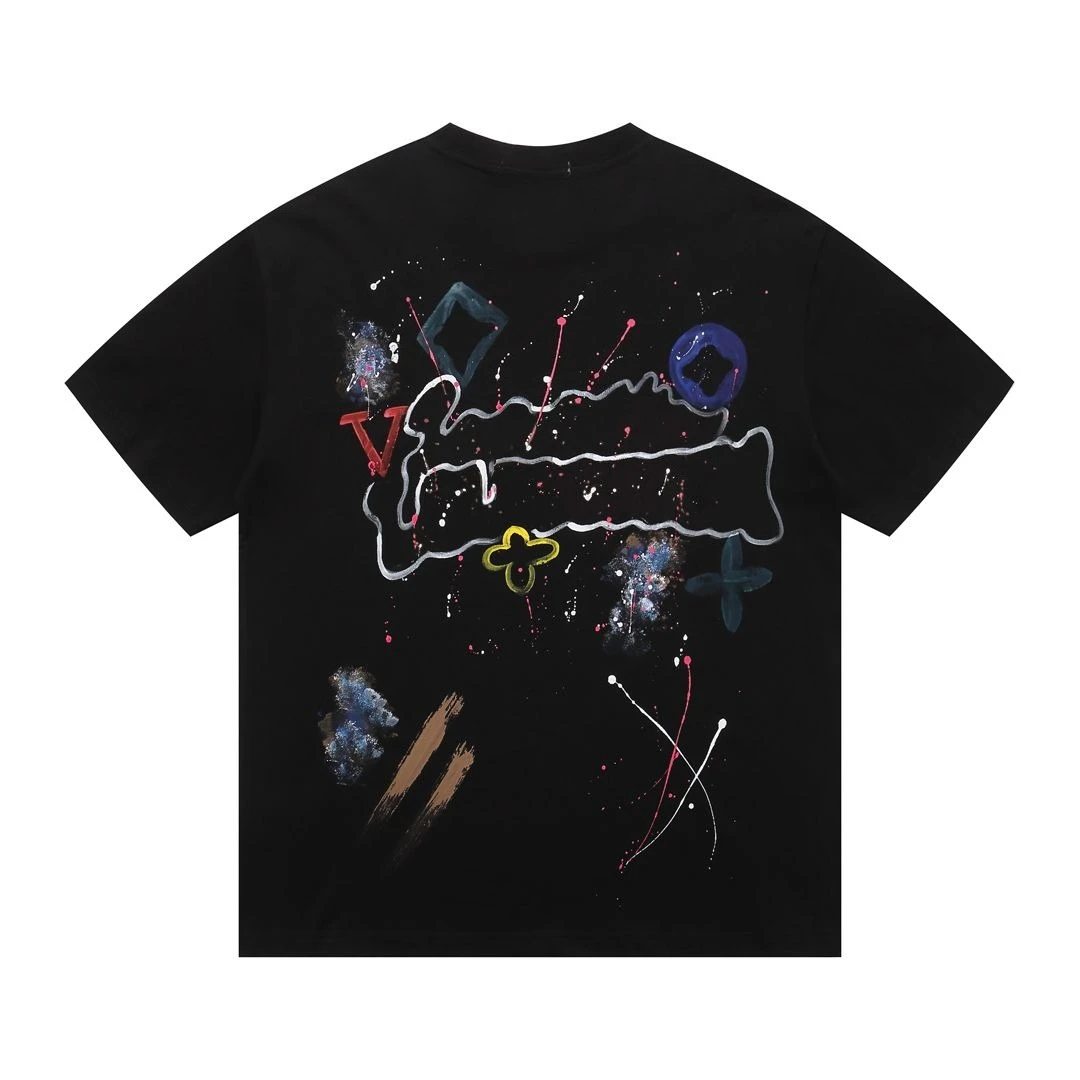 2026 new Round-neck T-shirt with vintage cross-shaped chest pattern, suitable for both men and women, casual short-sleeved shirt