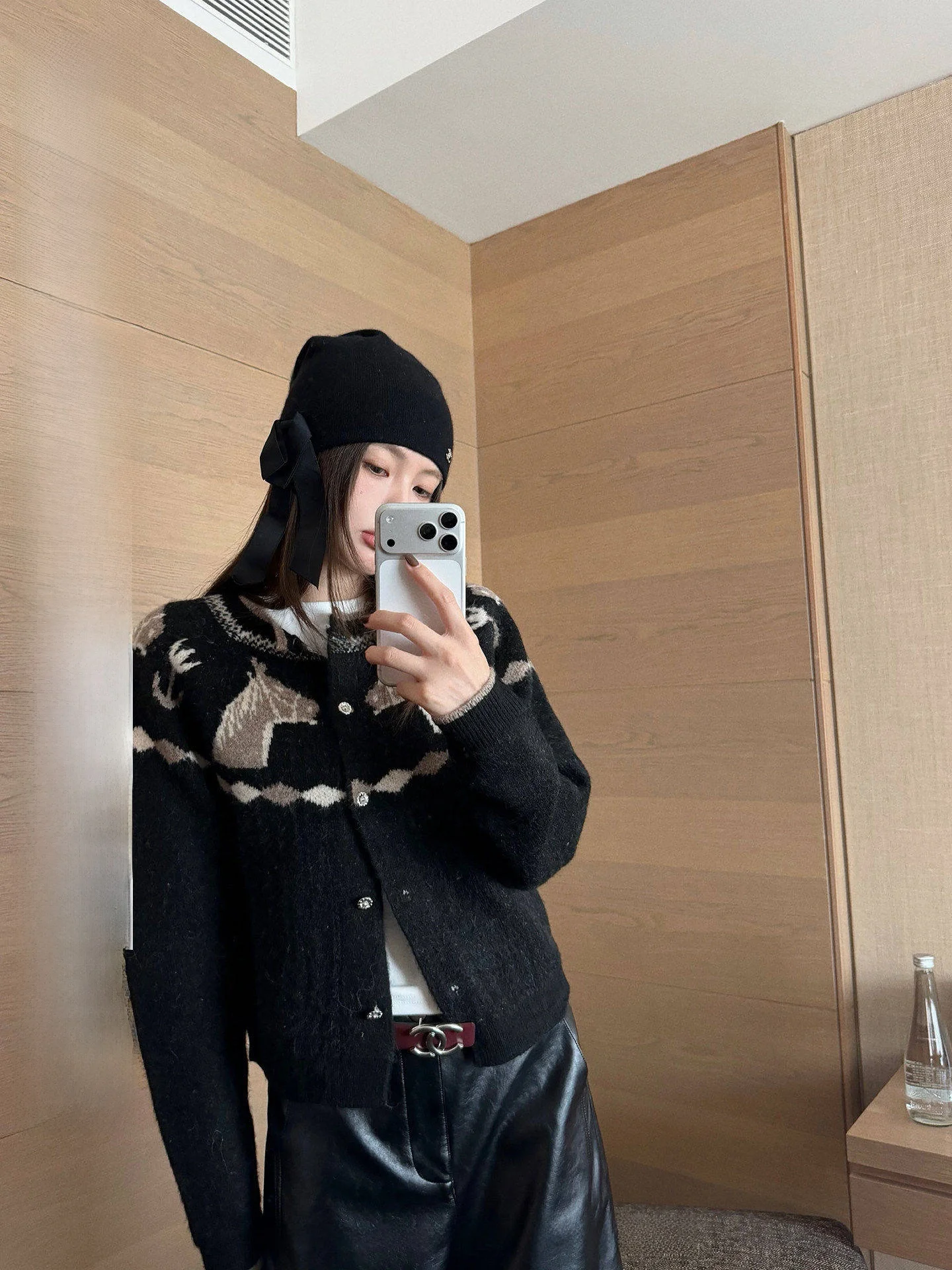 

Женский зимний повседневный вязаный кардиган NingSi с узором Fair Isle, круглым вырезом и эффектом похудения