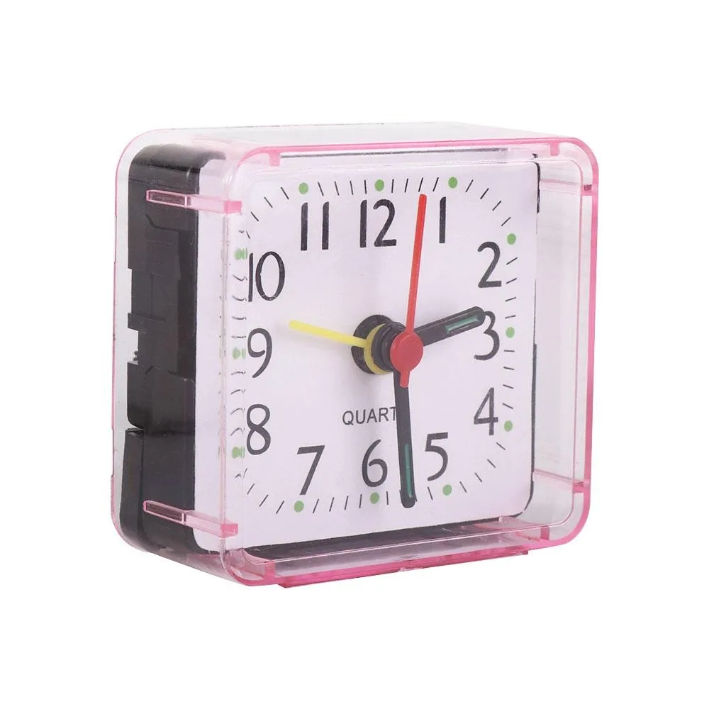 Beep Clocks Mini Table Mute Clock Square Jelly Color Creative Alarm Clock Small Bed Compact Travel Children Student Desk Bedroom