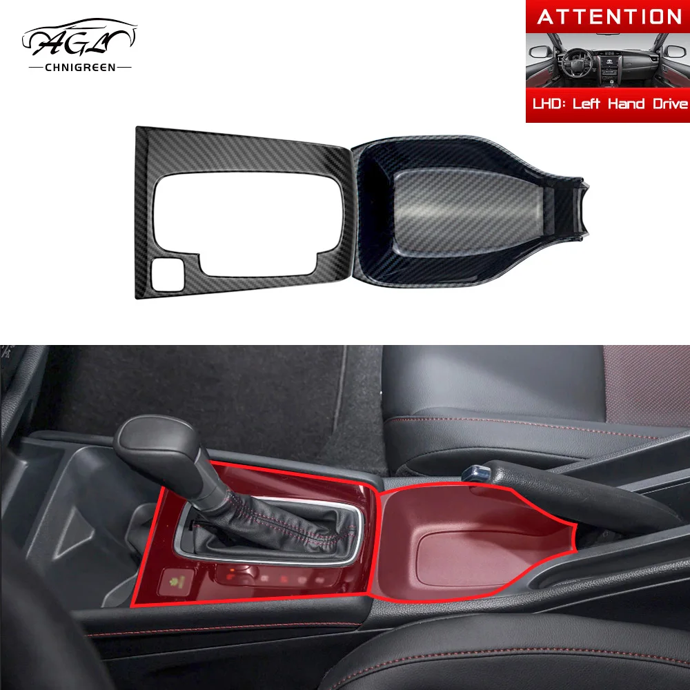 ABS Carbon Fiber Color Auto Gear Shift Panel Cover Side Decorative Trim for LHD Honda City 2020 2021 2022 2023 2024