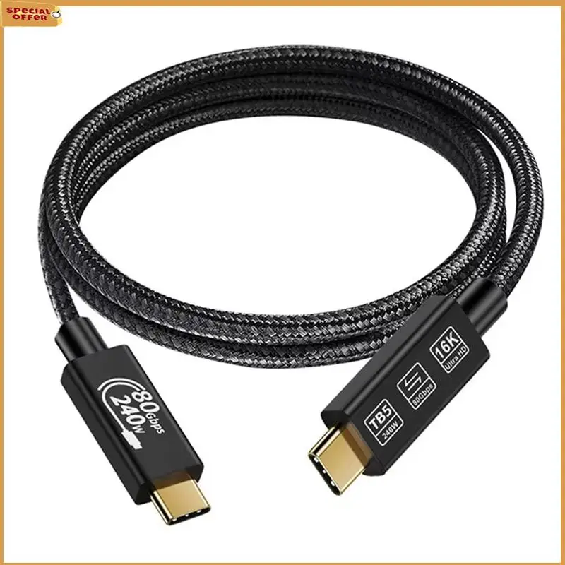 

A69Z 1 м Thunderbolt 5 коаксиальный кабель 240 Вт 16 К кабель для быстрой зарядки сверхскоростное хранилище данных для монитора USB C