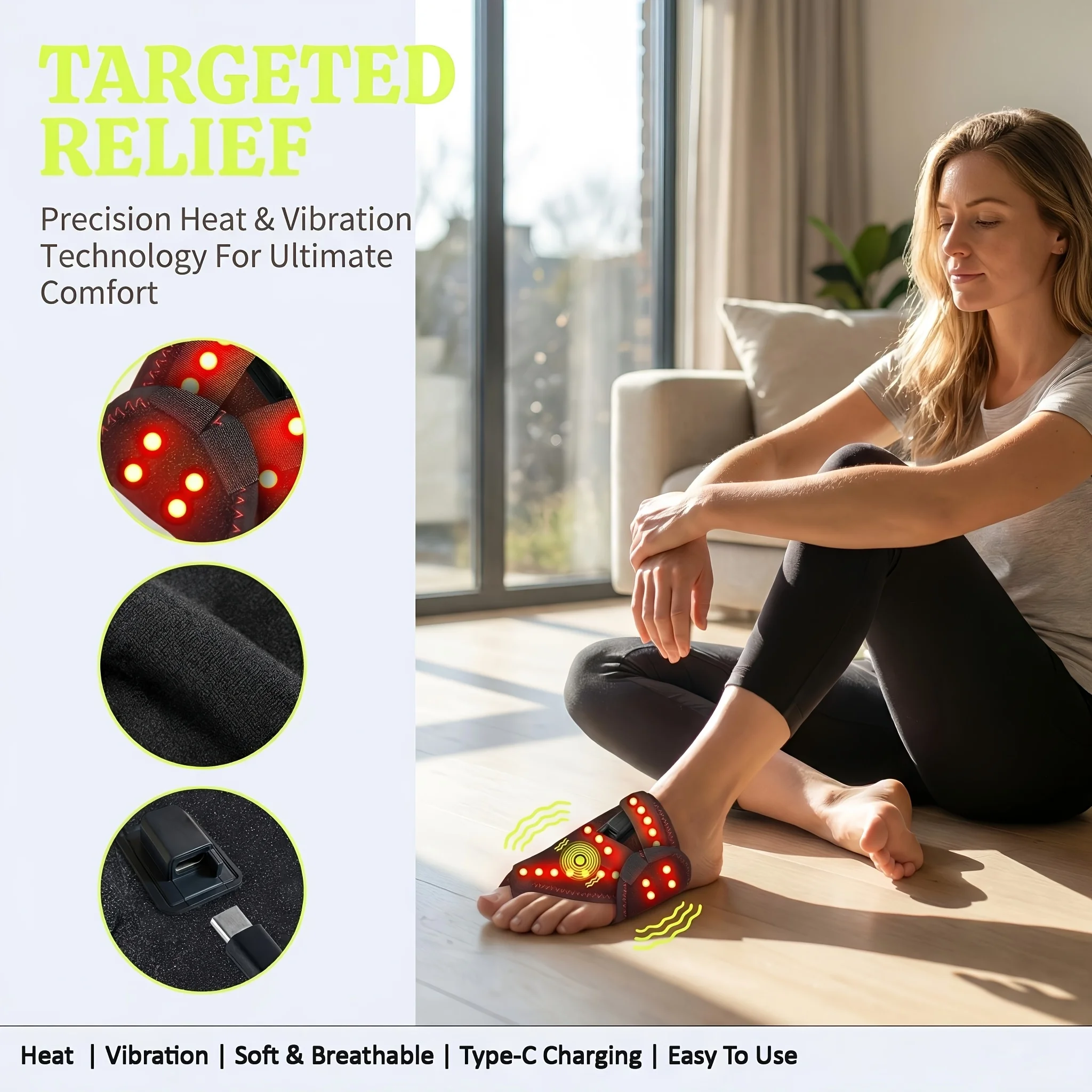 

Red Light Therapy Heated Foot Massager Mugwort Warm Therapy For Plantar Fasciitis Foot Sole Warm Massage Device