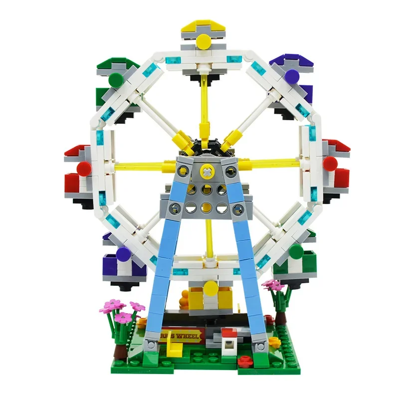 

[New] 660Pcs/set DIY Amusement park 360 degrees ferris wheel Building blocks toy funny assembles game toy kids gift