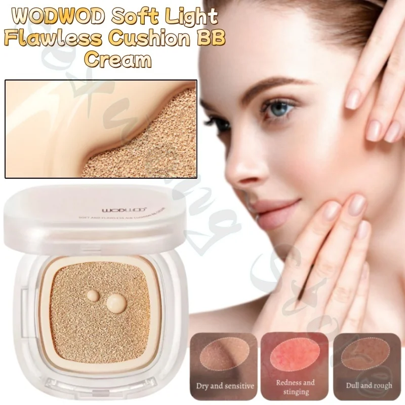 WODWOD - Base de Maquillaje BB en Crema con Efecto Cojín de Aire, 13 g, Hidratante, Invisible, Cubre Poros e Imperfecciones, Maquillaje Ligero