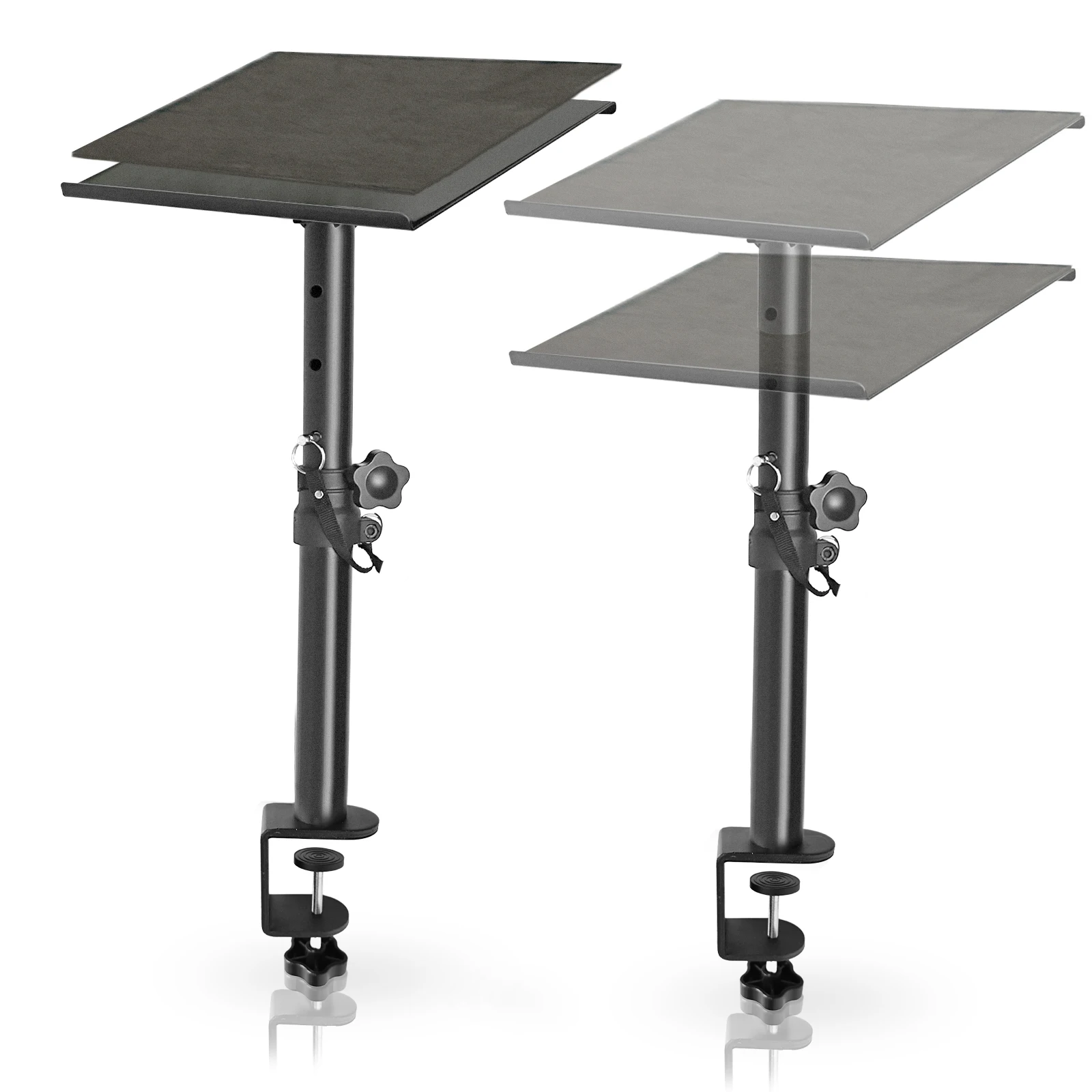 

2025 hot sale Heavy Studio Stands Against the Wall Height 13" to 18.5" Desktop Speaker Stand Stage Black