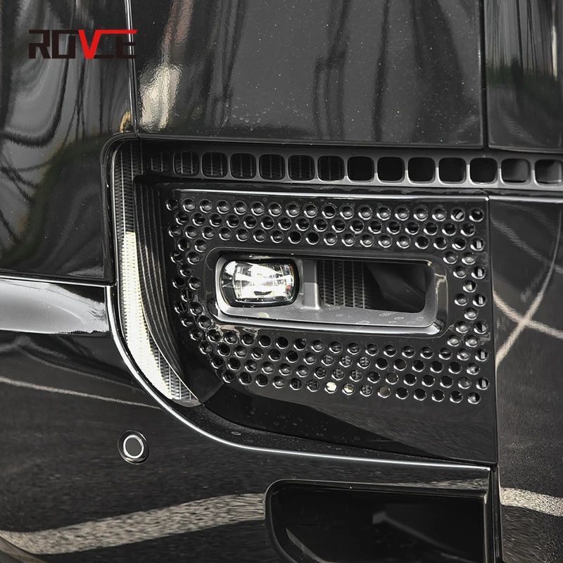 ROVCE Fog Light Grille Cover Replacement For Land Rover Defender L663 90 110 130 2020 2021 2022 2023 Car LR129432/LR129431