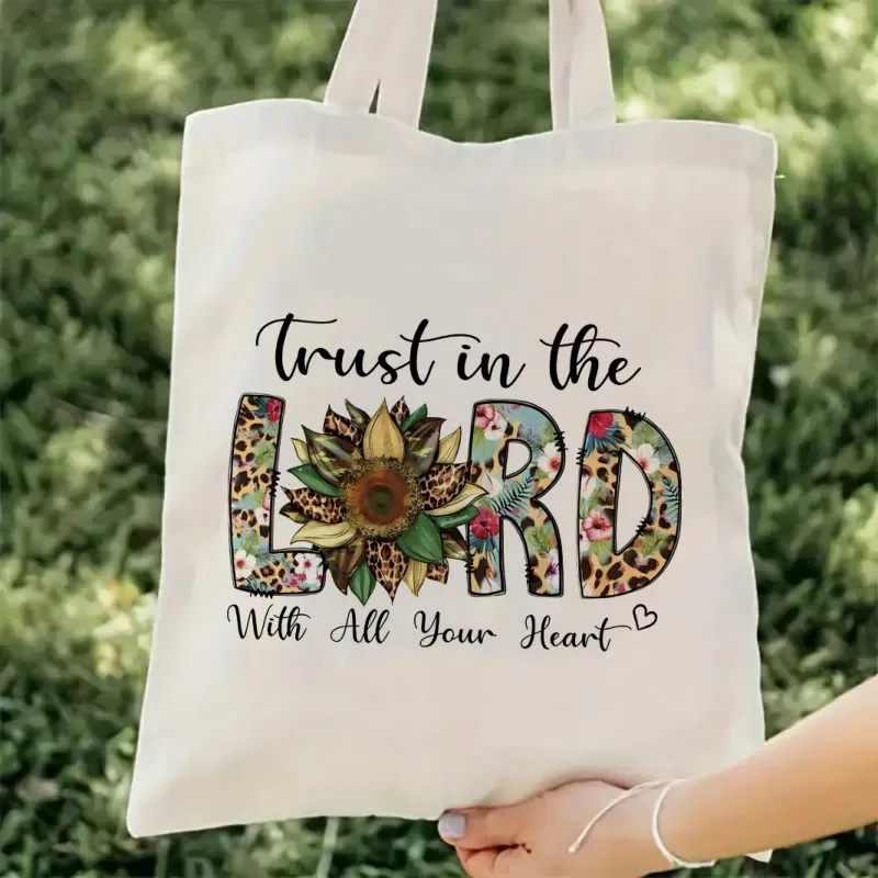 

I'm Just Here Trusting God Print Tote Bag Library Book Bag Booktrovert Black Tote Bag Book Lover Tote Bag Canvas Handbag