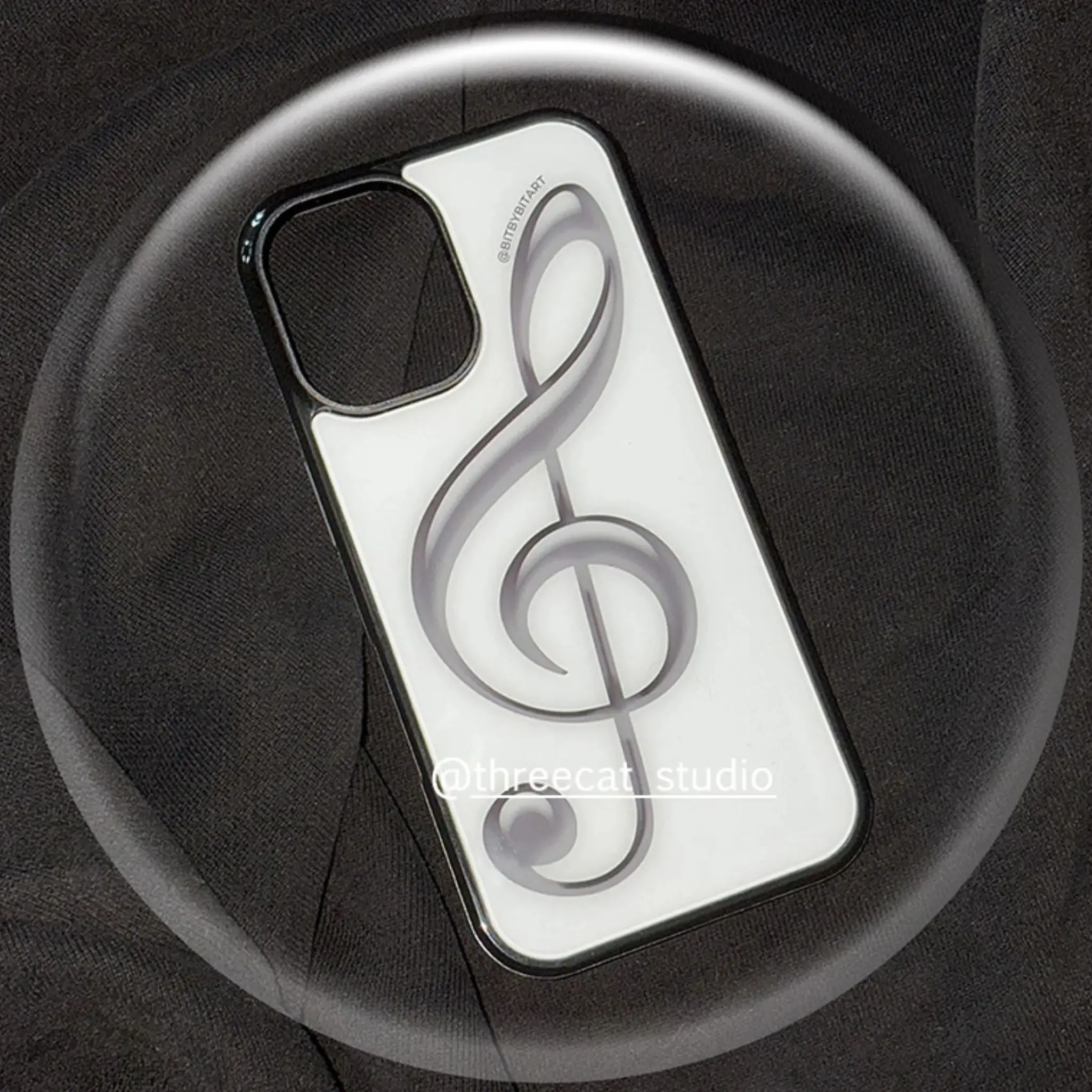 Korean Ins Personality Sweet Cool Grey Art Big Note Phone Case For iPhone 17 AIR 16 15 14 13 12 11 Pro Max Plus Y2K Cute Cover - Image 2