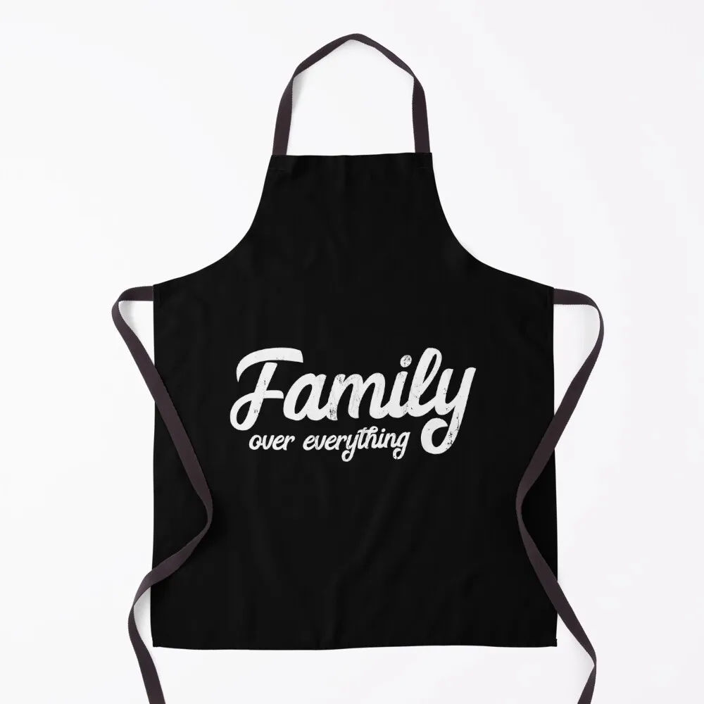 

Family Over Everything Apron barber uniform Kitchen Front Apron