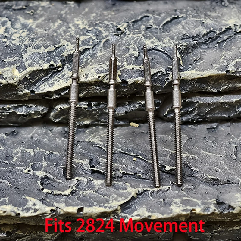 2PCS/4PCS Watch Crown Stem Spare Parts Crown Watch Steel Stem Kit Fits 2824 Automatic Mechanical Movement Stem Repair Parts