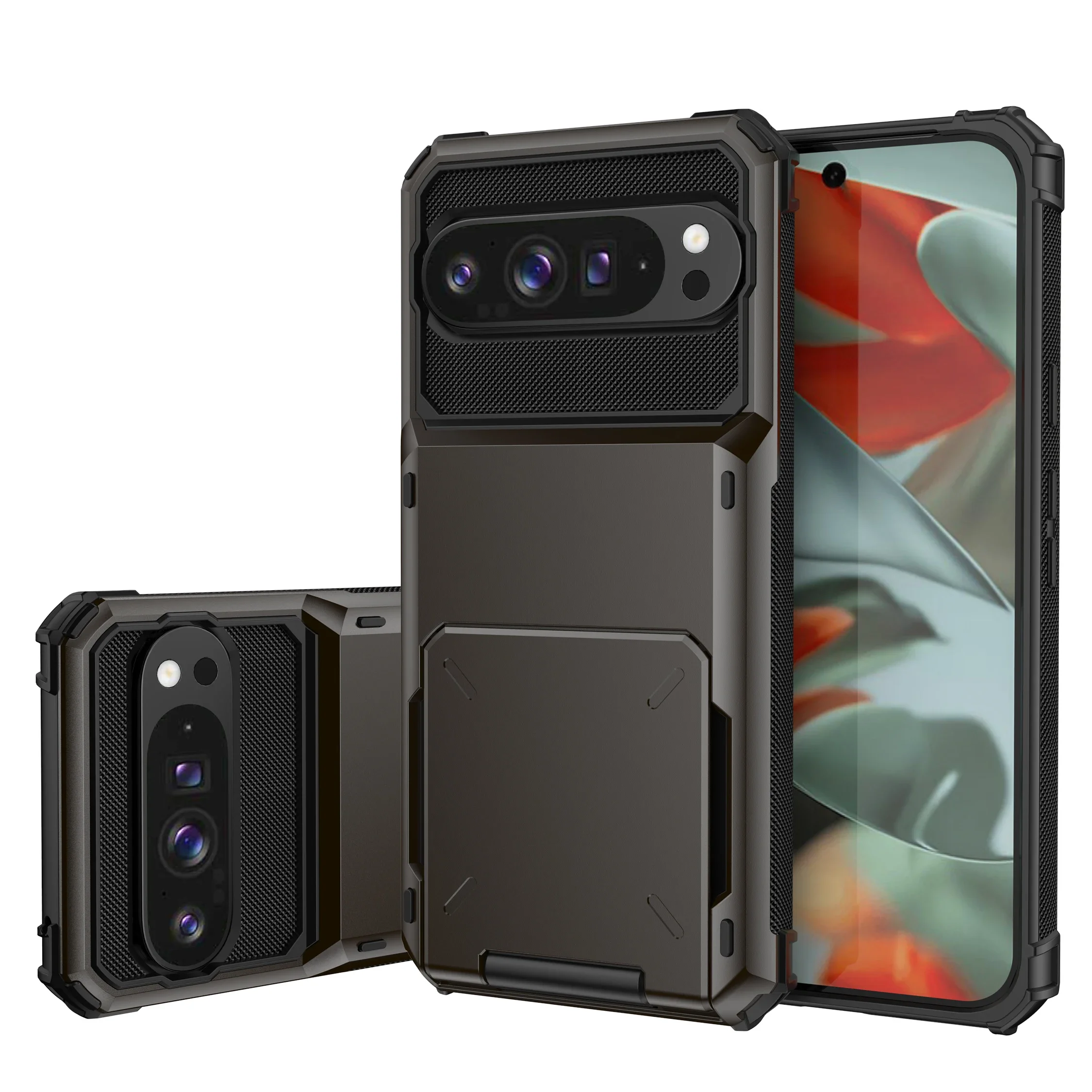 Heavy Duty Armor Flip Card Slot Airbag Shockproof Case for Google Pixel 11 10 9 Pro XL 10A 9A Hard Ott-Box Protect Cover
