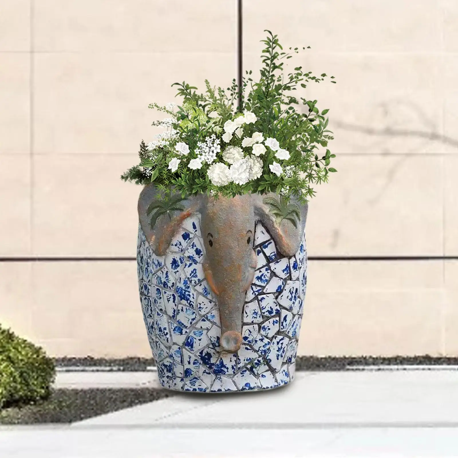 

Outdoor Patio Decorative Flower Pot Versatile Height 41cm for Porch ,balcony