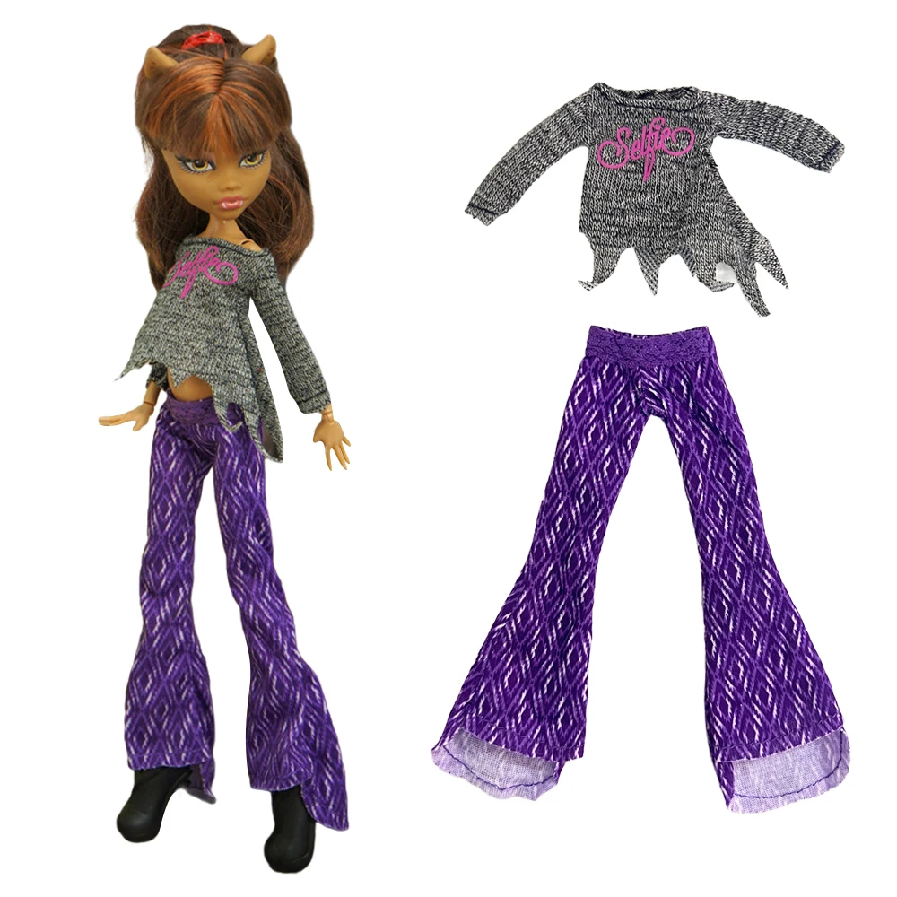 Fashion 11 Inch Doll Outfit  MST High Doll Clothes 1/6 Dolls Accessories  Shirt Purple Trouseres 27 cm Doll Clothing Toys