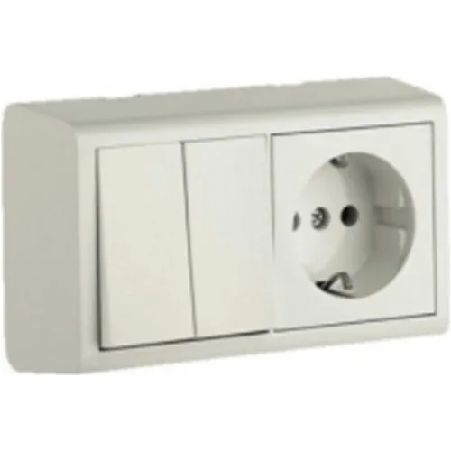 Ovivo Surface Mounted Combined Commutator-Grounded Outlet