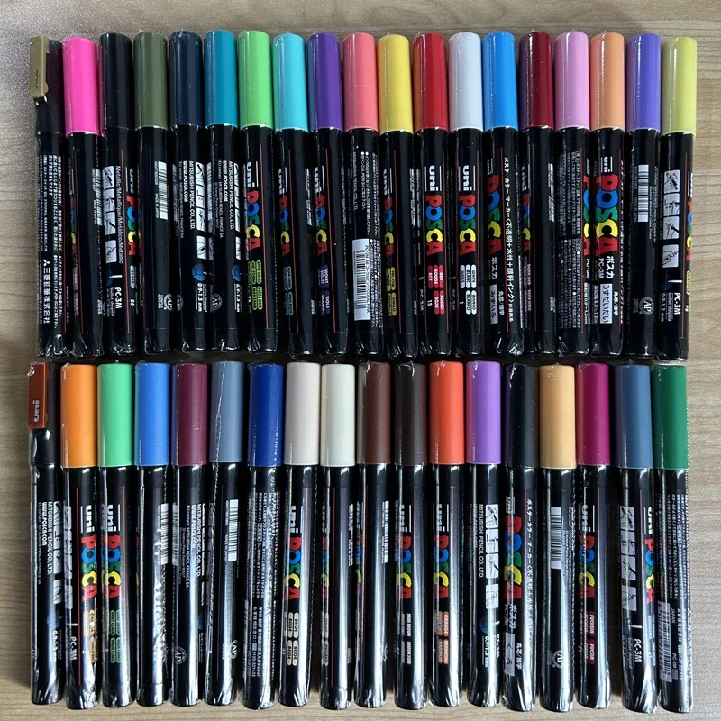 1 pcs UNI POSCA PC-3M 0.9-1.3mm acrylic marker pen with thin tip CD metal glass comic book drawing color pen Touch mark