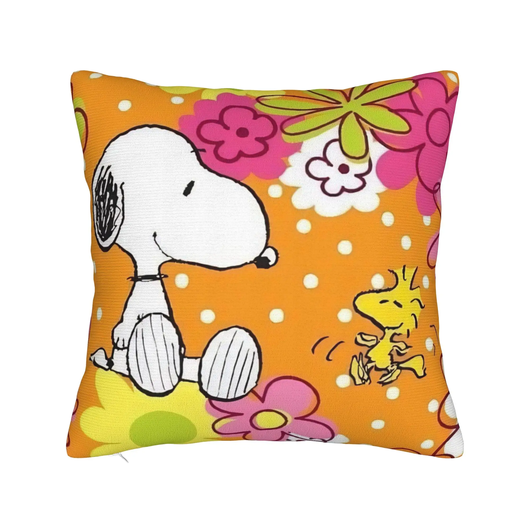 Cartoon Cute S-Snoopys Square Pillowcases Polyester Home  Cushion Case Cute Home Decoration Pillowcase 45*45