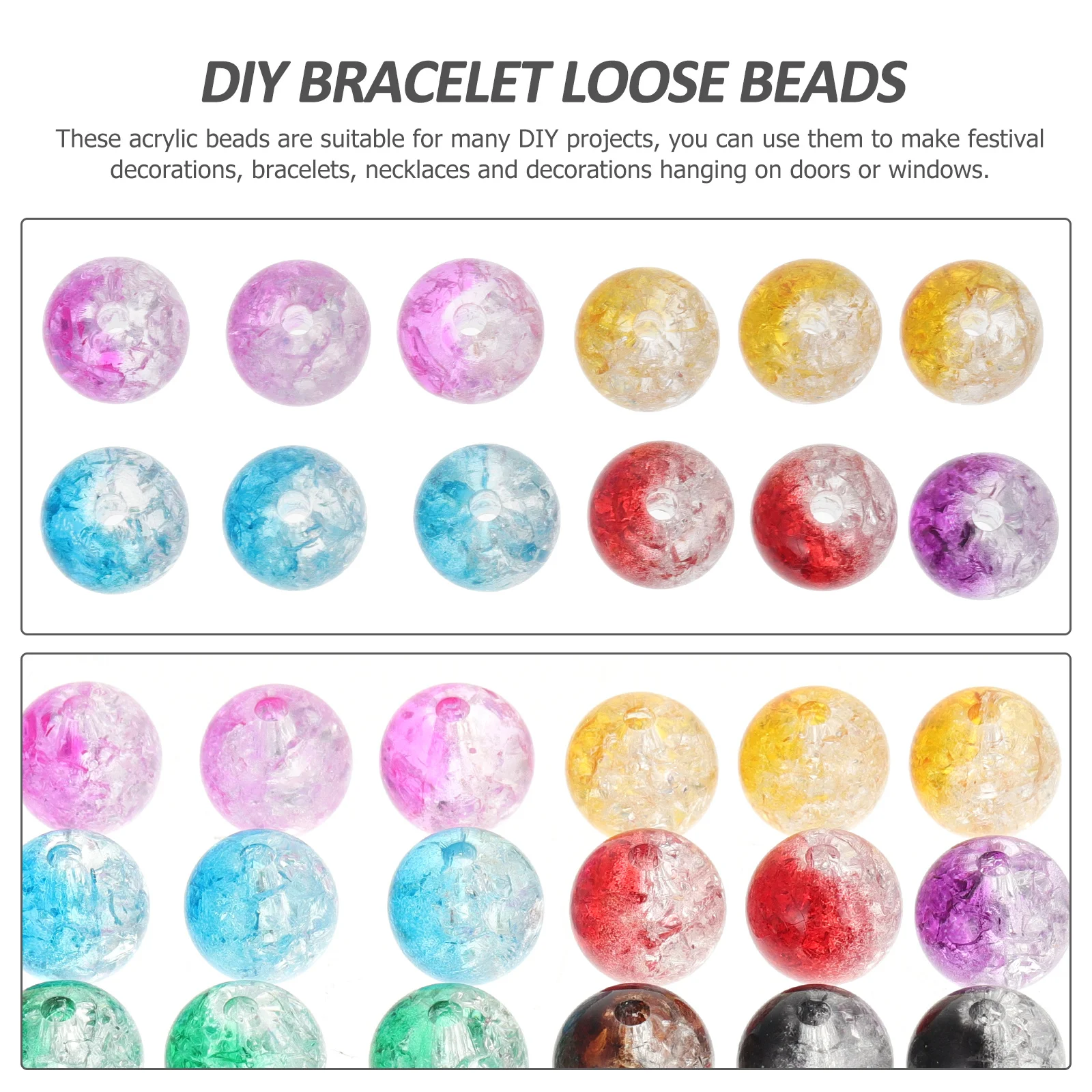 

100Pcs Premium Round Beads Simple Design Long Service Life DIY Bracelet Necklace Spacer Beads Smooth Edges Earring Round Charms