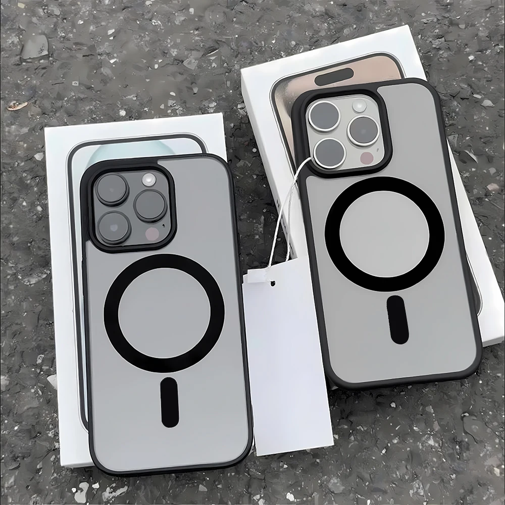 Luxury Magnetic Wireless Charge For Magsafe Case For iPhone 17 Pro Max 16 15 13 12 11 14 Pro Shockproof Bumper Transparent Cover view 4