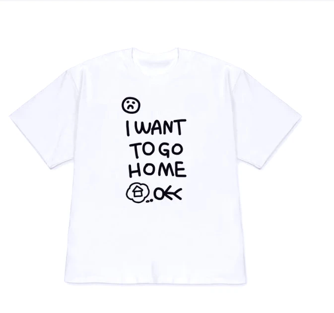 Kawaii Tops Funny I Want To Go Home Graphic T-Shirt for Women Casual Y2k Short Sleeve Humor Tee Shirt for Teen Boys Girls Cute
