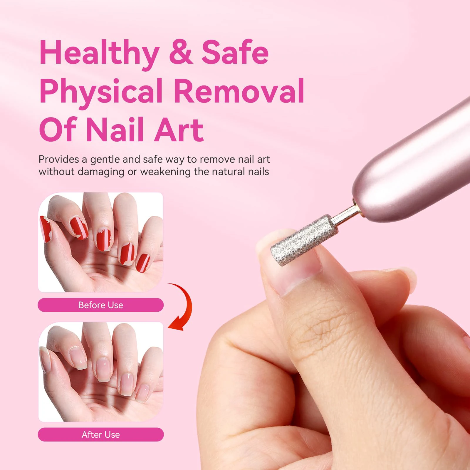 Professional Multi-function Handheld Electric Nail Drill Portable Rechargeable Nail Removal Tool for Salon