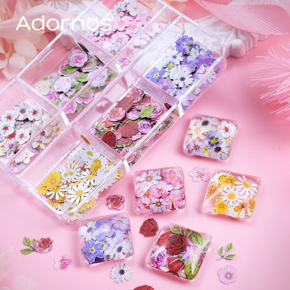 Wood Pulp Flowers Chips Epoxy Resin Mold Filling UV Resin Decorative Paper Flower Valentines Day Gifts DIY Jewelry Crafts Making