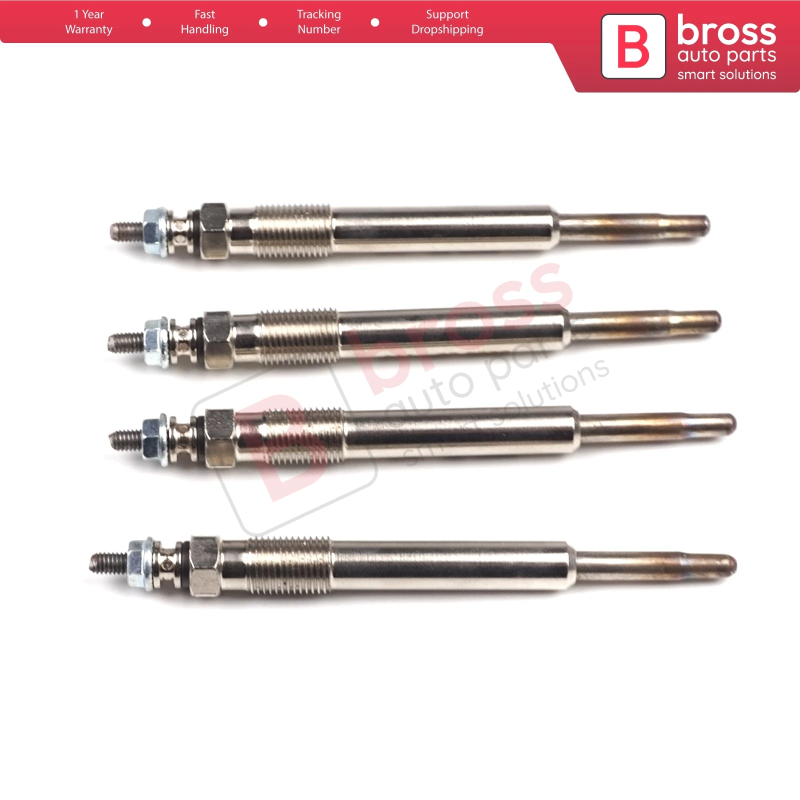 Bross Auto Parts BGP45-1 4 Pcs Heater Glow Plugs GX107, 100226344 for Fiat Citroen Peugeot Suzuki 2.0-2.2 D Ship From Turkey