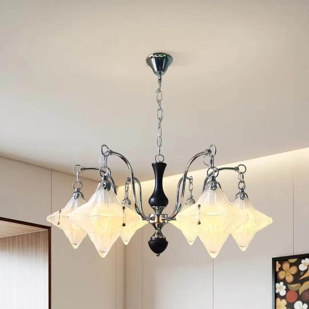 

French style star shaped living room chandelier, vintage solid wood dining chandelier, eye protecting lamp, high end chandelier.