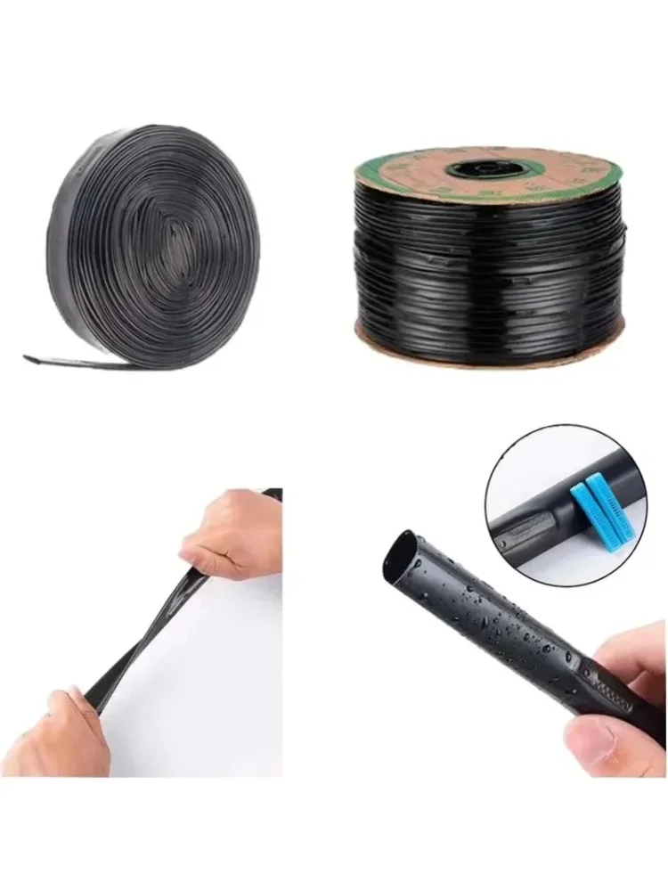 20-100M 16mm 0,2mm Dicke Tropfbewässerungsband Gartenschlauch Soaker-Band Gewächshaus Landwirtschaft Gartenbewässerung Wasserschlauch-Verbindungsband