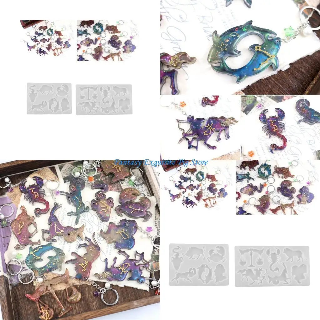 2 قطعة قالب السيليكون لتقوم بها بنفسك الايبوكسي كوكبة قالب مجوهرات قلادة صنع الحرف اليدوية #1