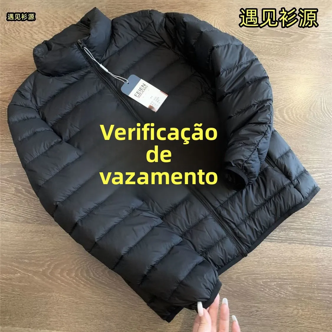 Jaqueta de Aodão Ultra-Leve para Homens, Tamanho ande, Parka Fina e Quente para Outono e Inverno, Casaco de Aodão com E...