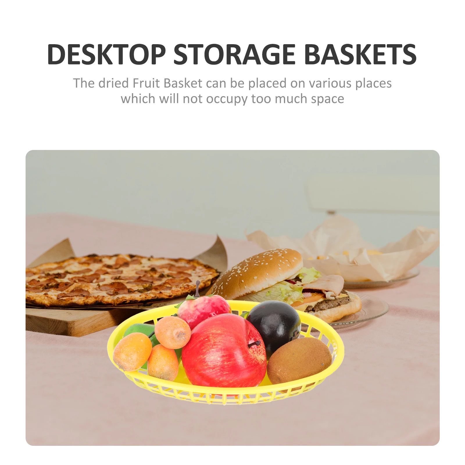 

4pcs Plastic Food Vegetable Fruit Tray Collapsible Storage Snack Container Home Office Organizer Fast Serving Plate Desktop