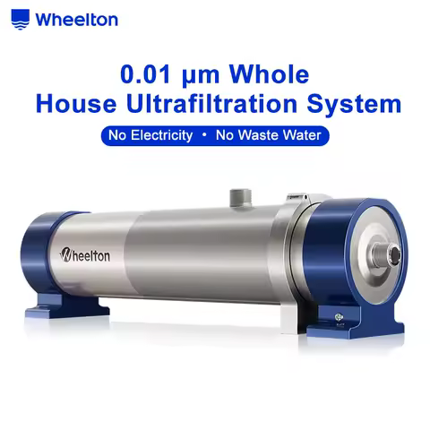 Wheelton whole house high flow water filter purifier 1000L-3000L SUS304 mineral water filter Reusable 0.01um PVDF for 5 years