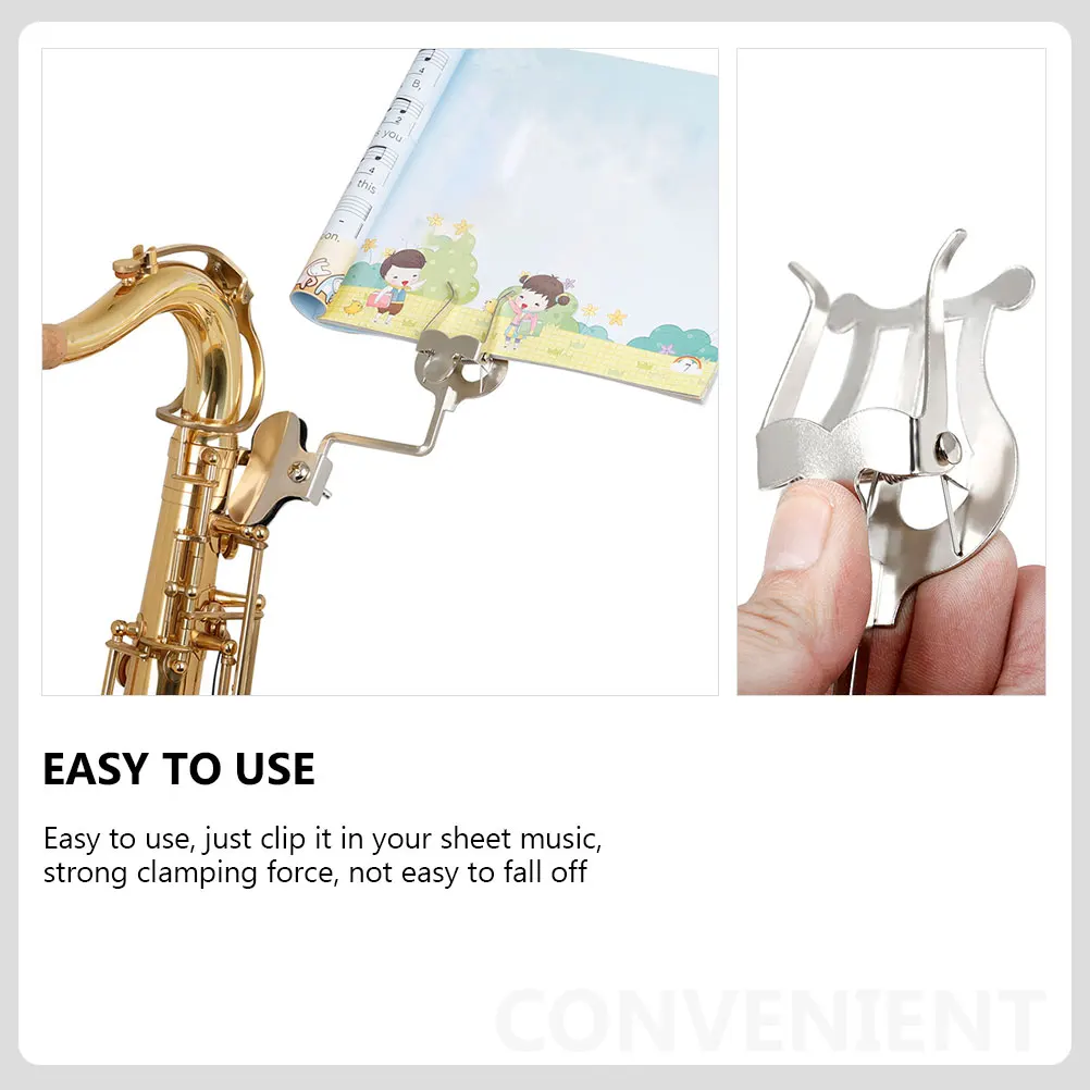 

1Pcs Music Score Rack Portable Wear-Resistant Iron Sheet Music Holder Strong Clamping Force Easy to Use for Orchestral
