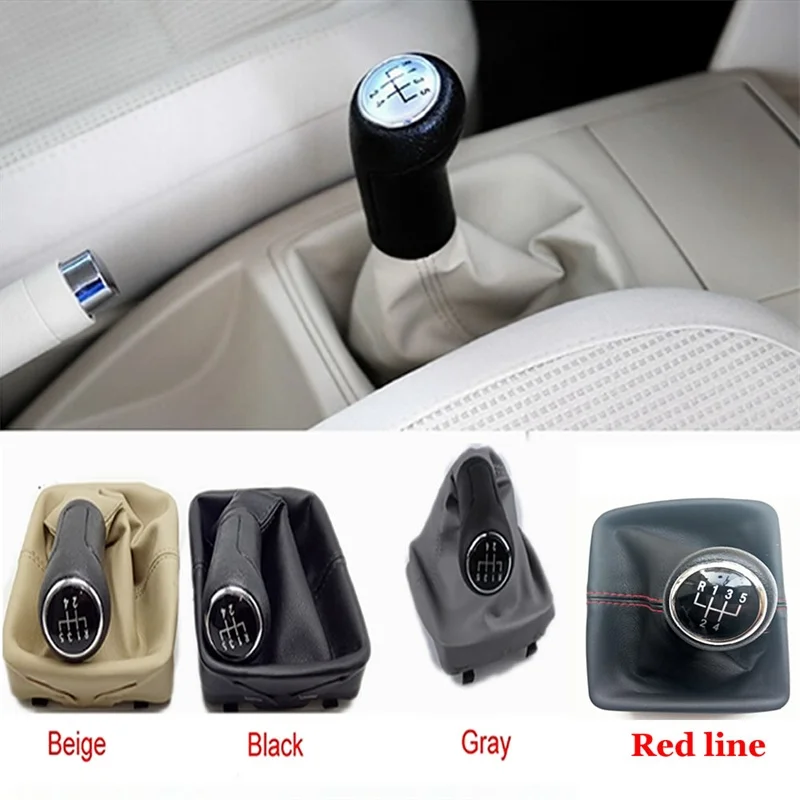 

5 Speed Car Gear Shift Knob With Gaitor Boot Cover For Volkswagen VW Polo 9N 9N2 2002 2003 2004 2005-2009