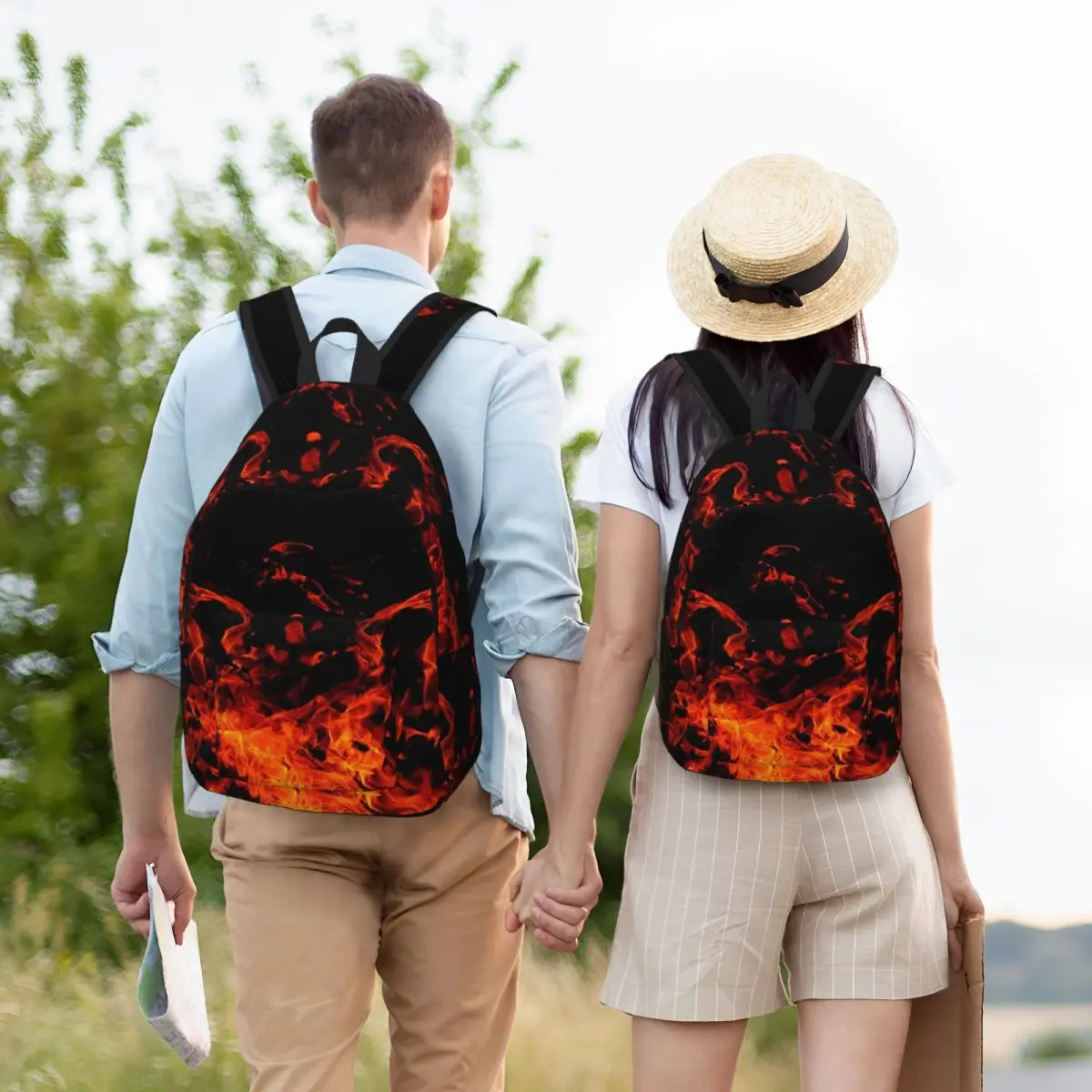 Flame Patterns Of Fury Backpack Hot Sale Daypack Large Capacity Kids BookBag School Bag Shoulder Bags for Men Women