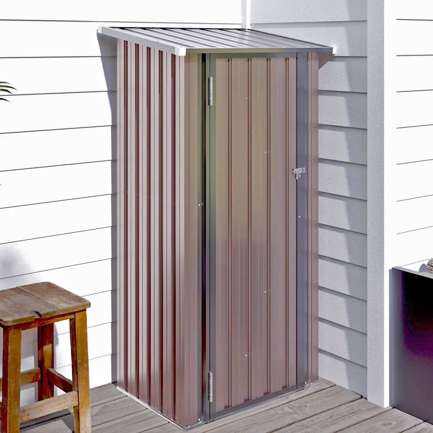3’x2.1’ Shed Outdoor Storage Shed, Brown